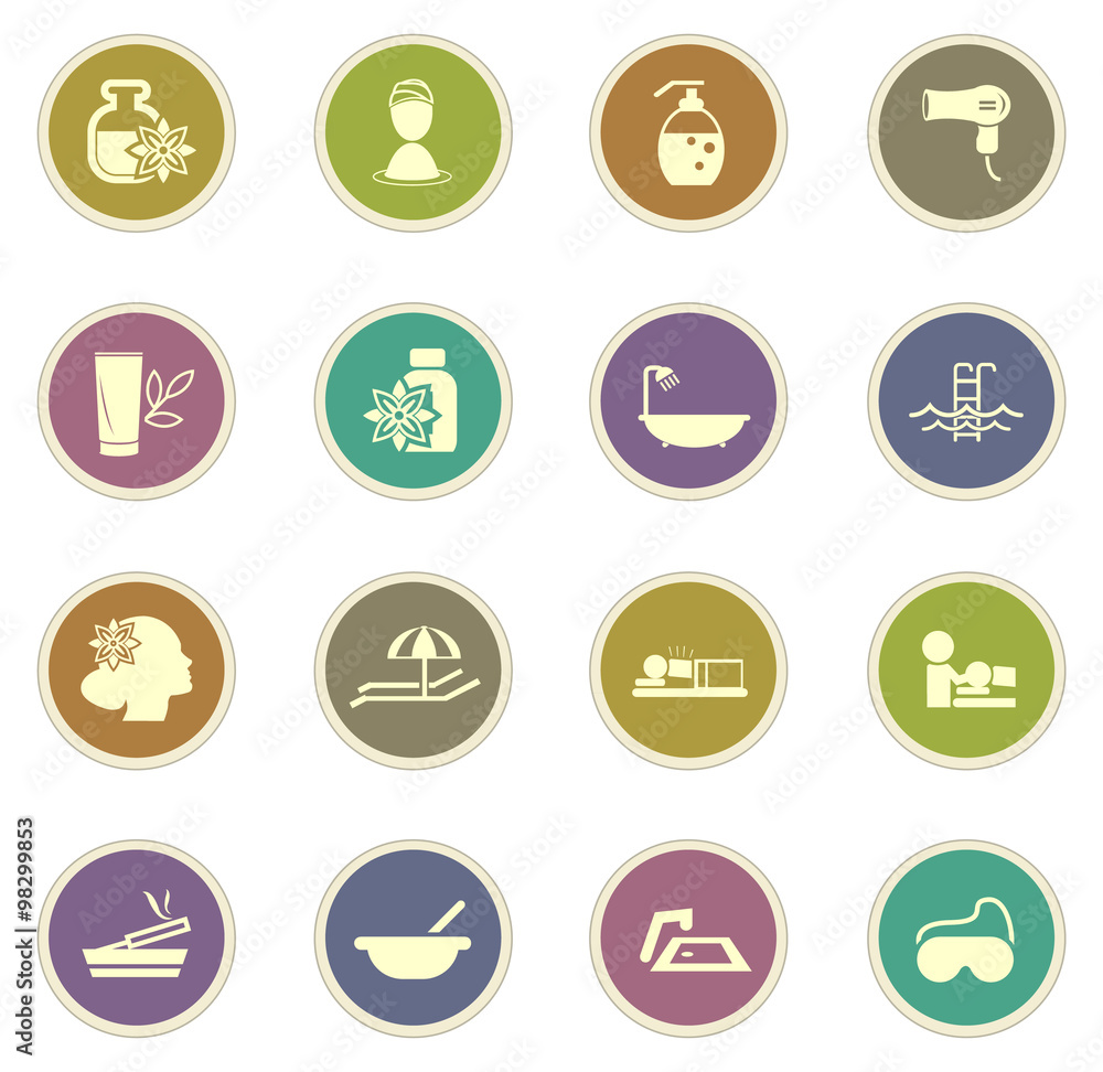 Spa icons set Spa icons set