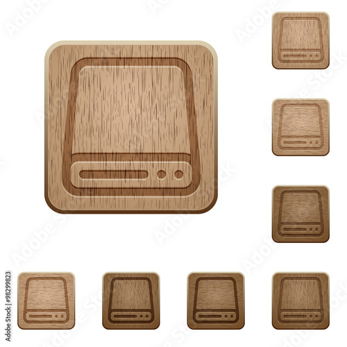 Hard disk drive wooden buttons
