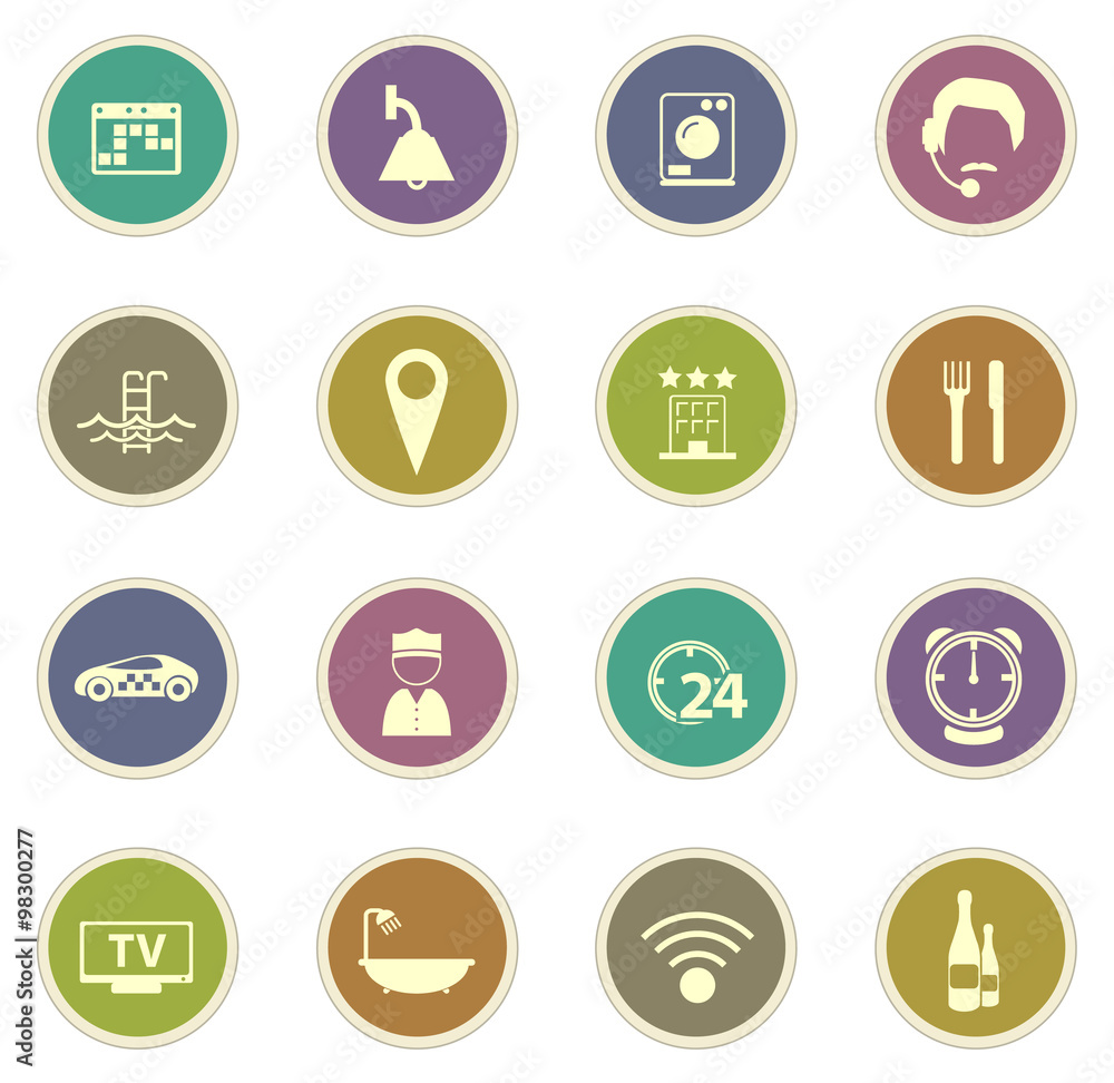 Hotel Icons set elegant series Hotel Icons set elegant series