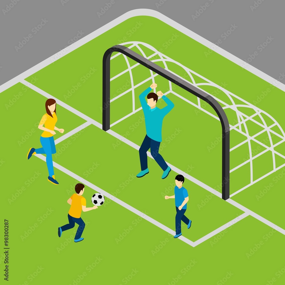 Playing Football Illustration Playing Football Illustration