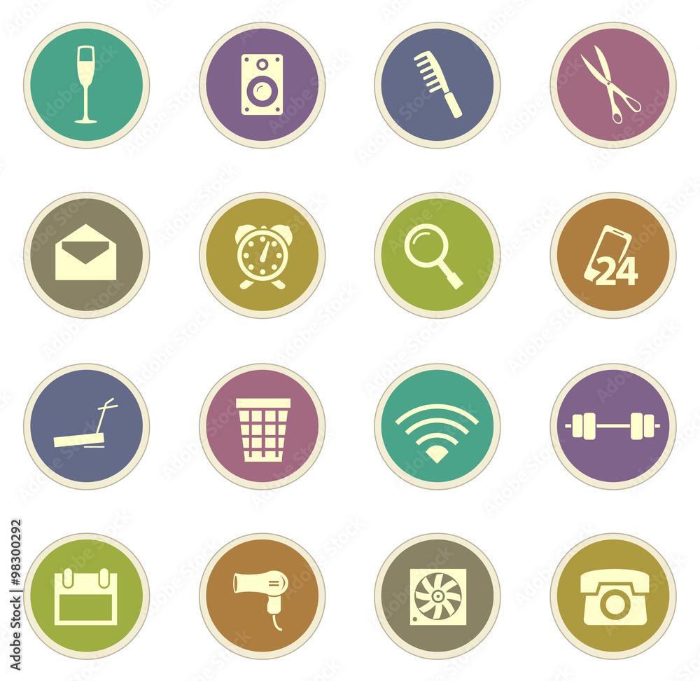 Hotel icons set Hotel icons set