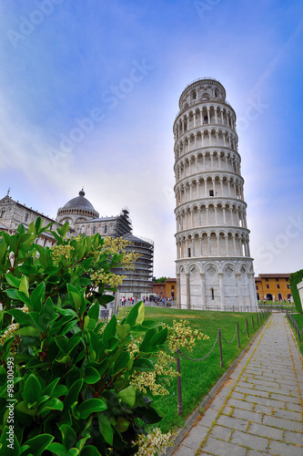 Beautiful leaning tower of Pisa in Italy