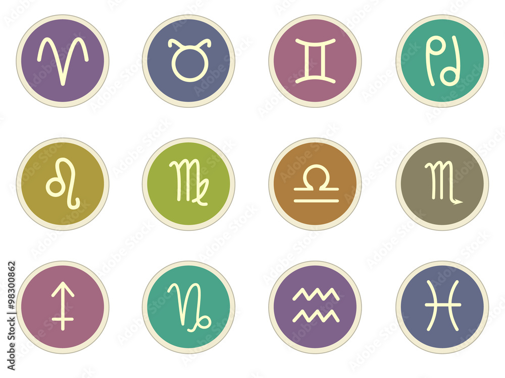 Zodiac icons set