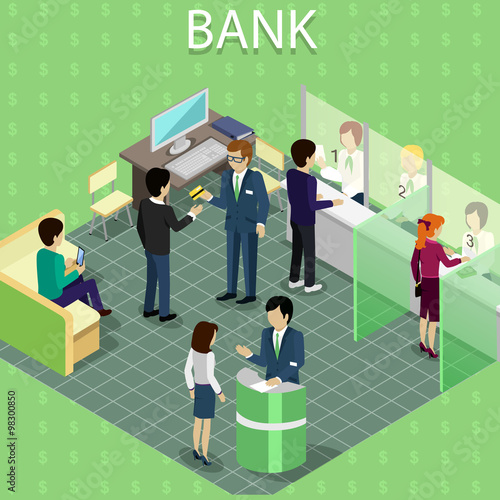 Isometric Interior of the Bank with People