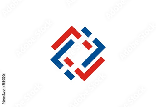 square abstract connection logo