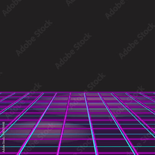 Retro Style Disco Design Neon Background