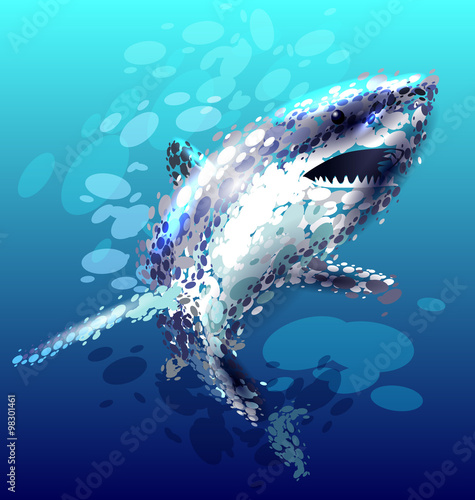 Vector illustration of a shark