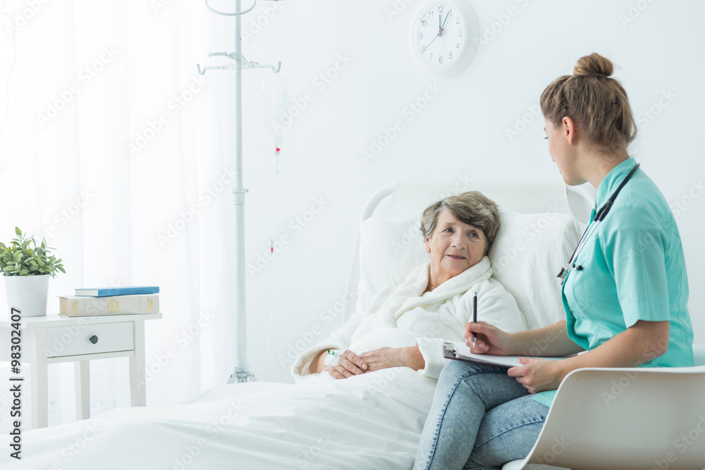 Elderly woman with nurse Elderly woman with nurse