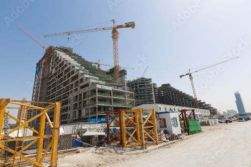 Cuadro en lienzo Viceroy Hotel development building site on the Palm, Dubai