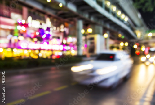 Abstract blurred background of night city © ArtBackground