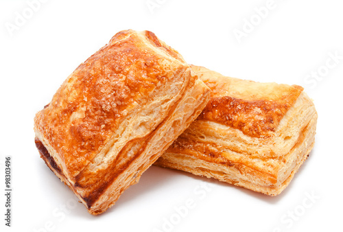 Fresh puff pastries isolated photo