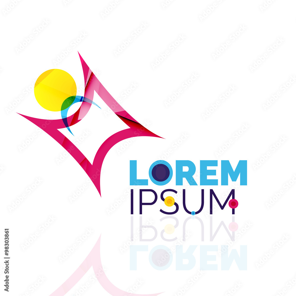 Logo, abstract geometric business icon