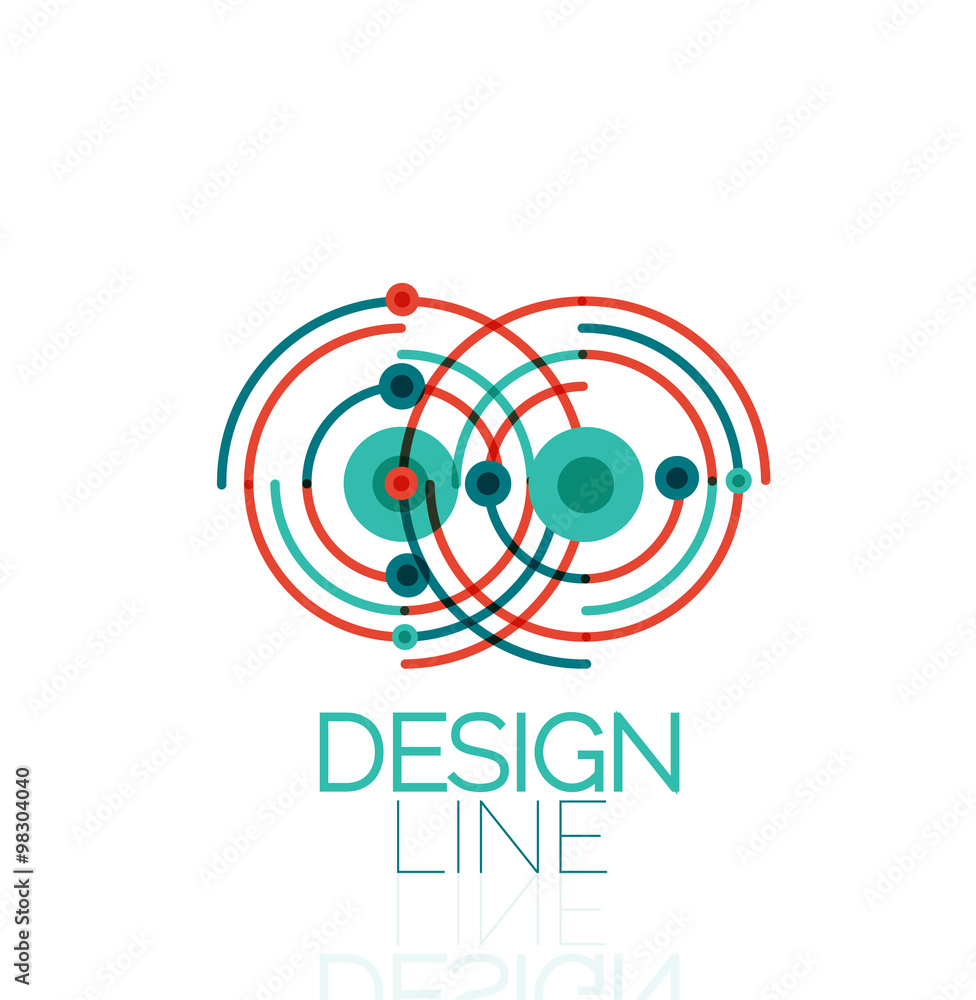 Vector swirl and circles outline minimal abstract geometric logo Vector swirl and circles outline minimal abstract geometric logo