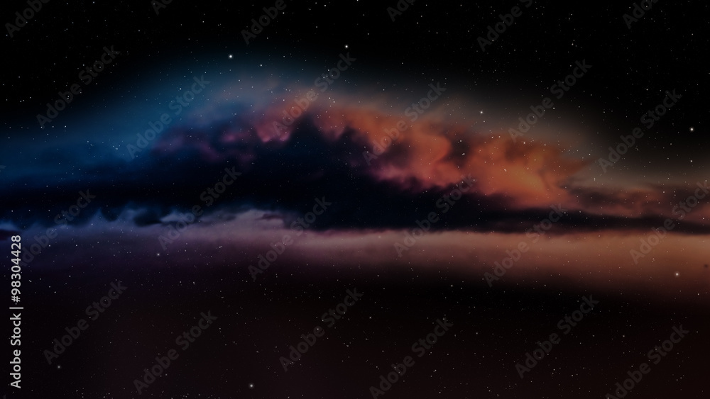 Fototapeta premium Space background with nebula and stars.