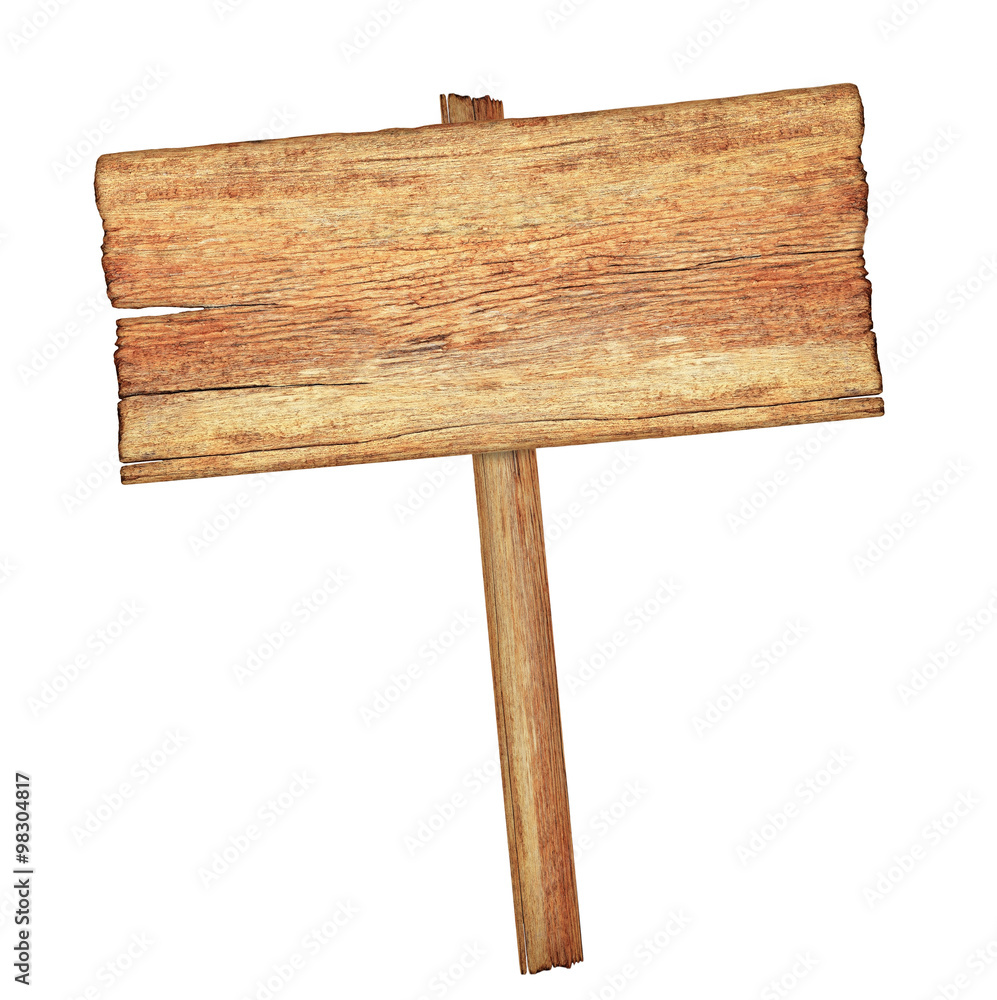 Wooden sign isolated on white. Wood old planks sign. Wooden sign isolated on white. Wood old planks sign.