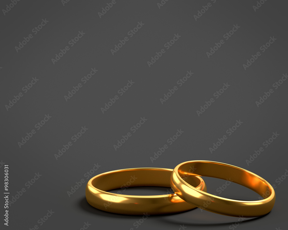 Two wedding gold rings with blank space Two wedding gold rings with blank space