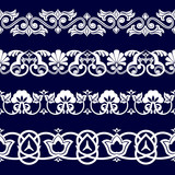 Set of seamless patterns tape in the Uzbek cotton style