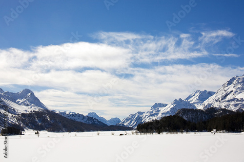 landscape of frozen lake in saint moritz © Marino Bocelli