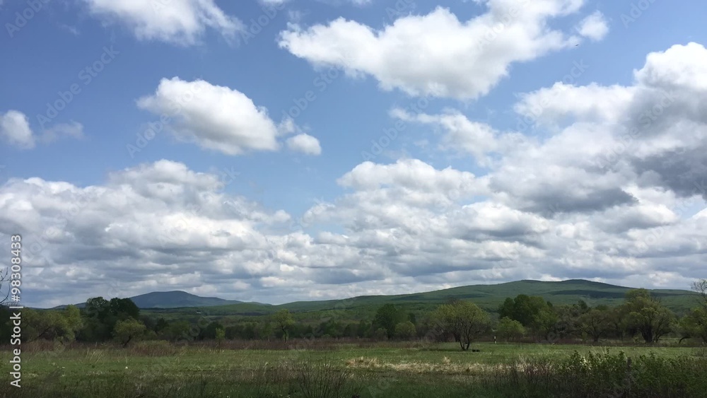 Mountain landscape,, blue sky with clouds timelapse Mountain landscape,, blue sky with clouds timelapse
