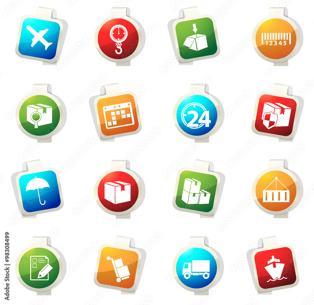 Shipping and delivery icons set Shipping and delivery icons set