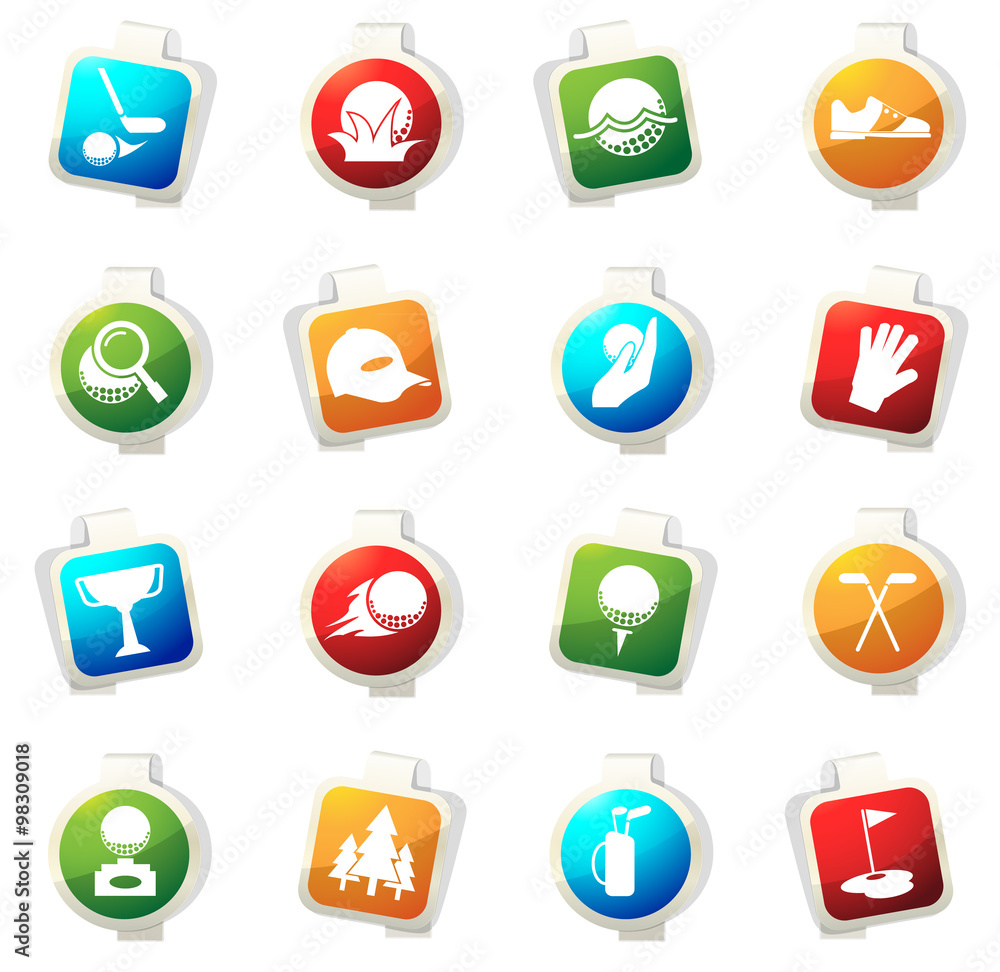 golf icons set