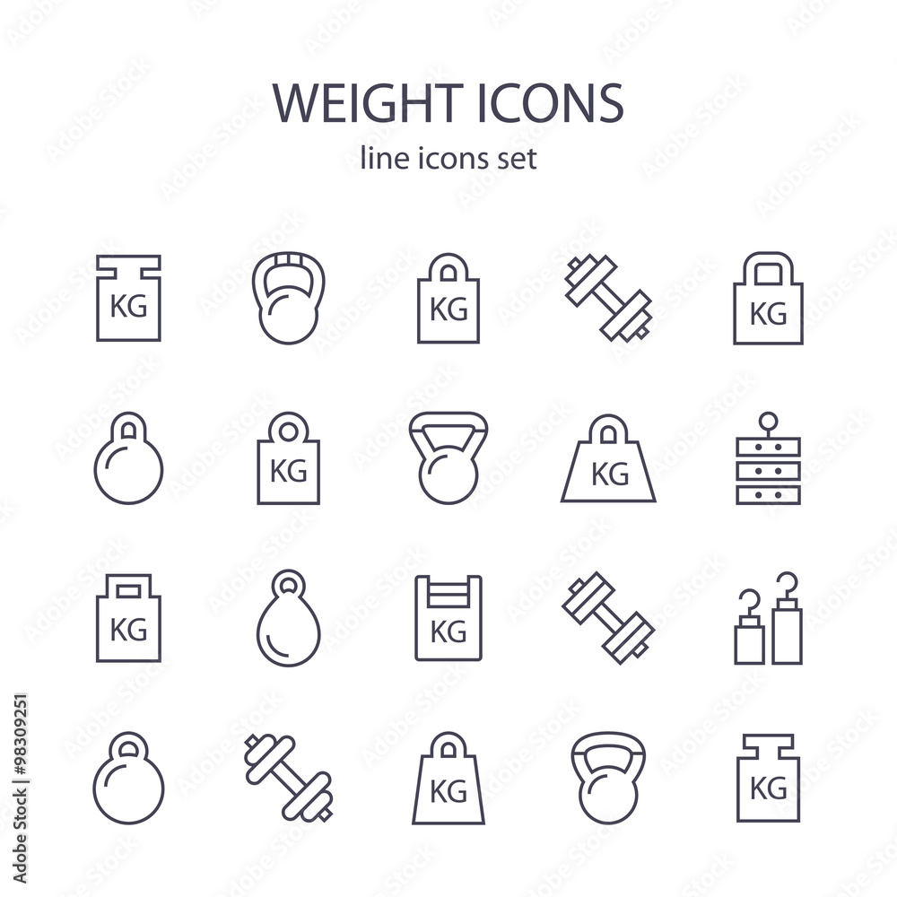 Weight icons. Weight icons.