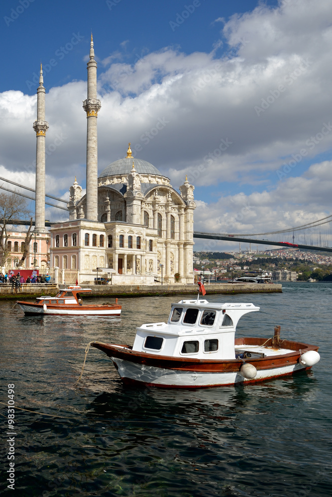 View of Ortakoy Mosque, Istanbul, Turkey.