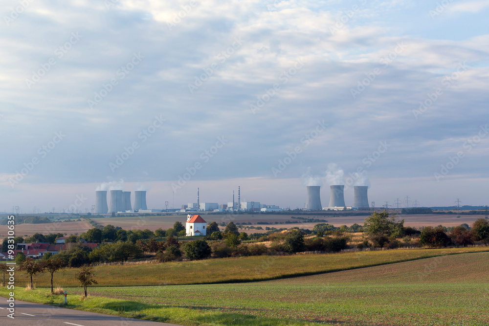 Cooling towers at the nuclear power plant