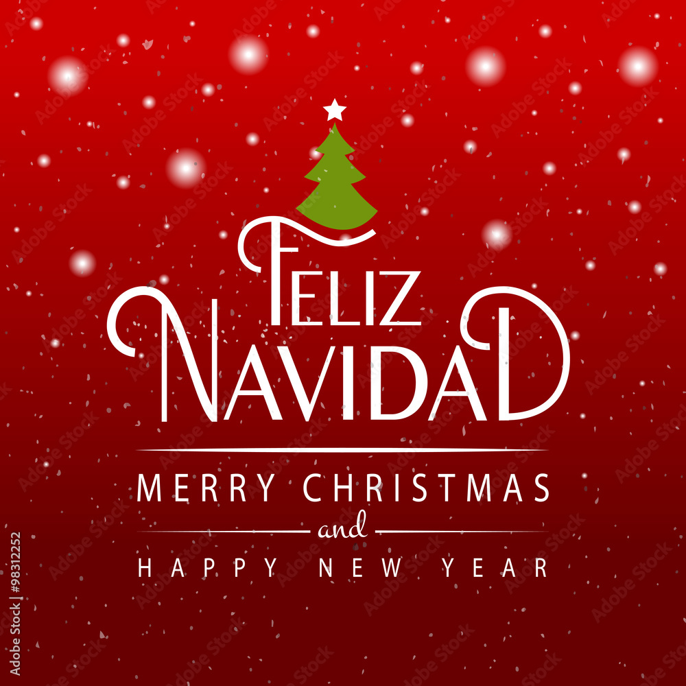 Hand sketched Feliz Navidad (Happy New Year in spanish) logotype