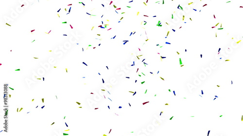 3D Colored Confetti on White, alpha 