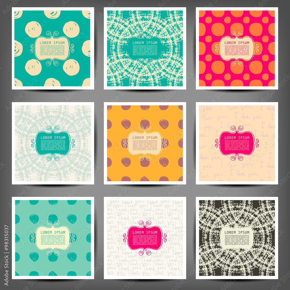 Set of seamless patterns in retro style