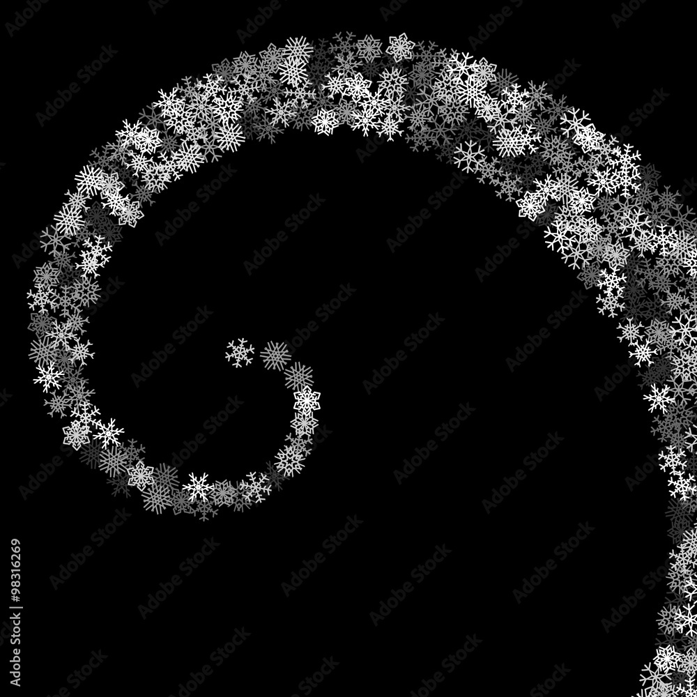 Swirl of scattered snowflakes Swirl of scattered snowflakes