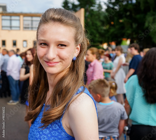 Young girl in prom party