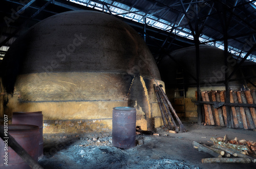 Traditional Charcoal factory, Sepetang, Malaysia photo