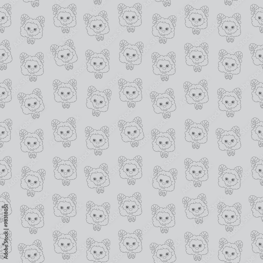 Seamless texture with funny cartoon sheep. Vector background Seamless texture with funny cartoon sheep. Vector background