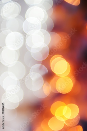 Celebratory background. / Beautiful Rasfokus lights of Christmas garlands. photo