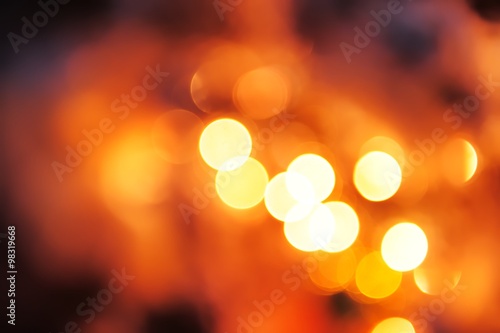 Celebratory background. / Beautiful Rasfokus lights of Christmas garlands. photo