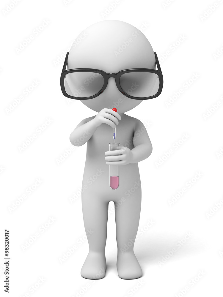 The 3D guy is doing the chemistry experiment The 3D guy is doing the chemistry experiment