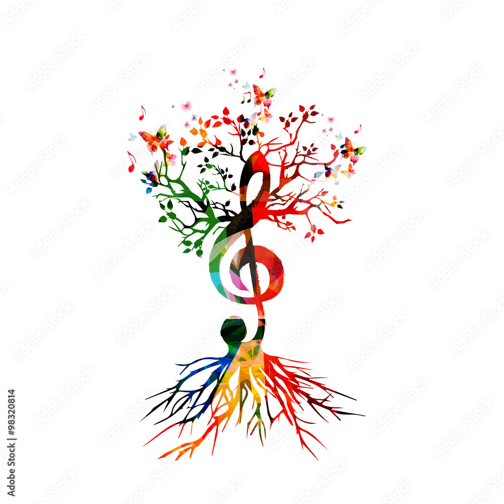 Colorful background with music notes Colorful background with music notes