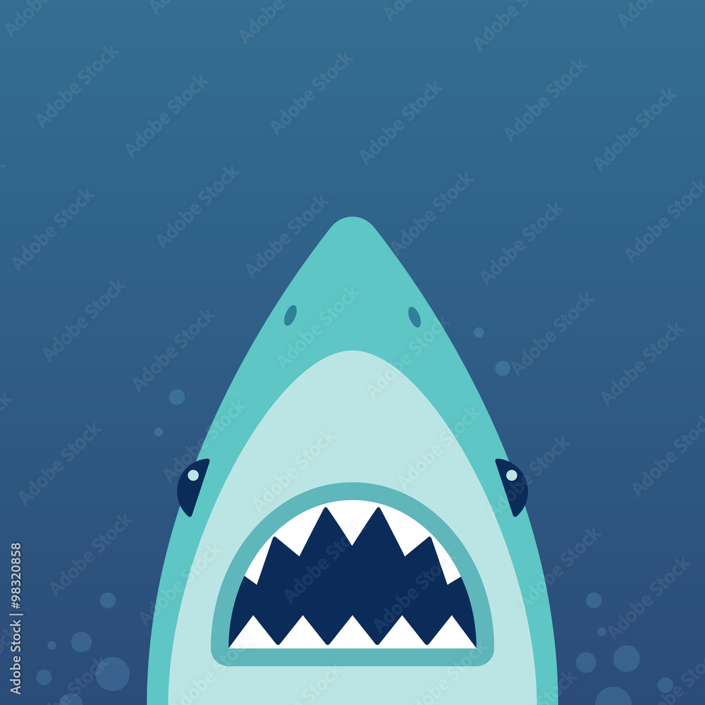 Shark attack illustration Stock Vector | Adobe Stock