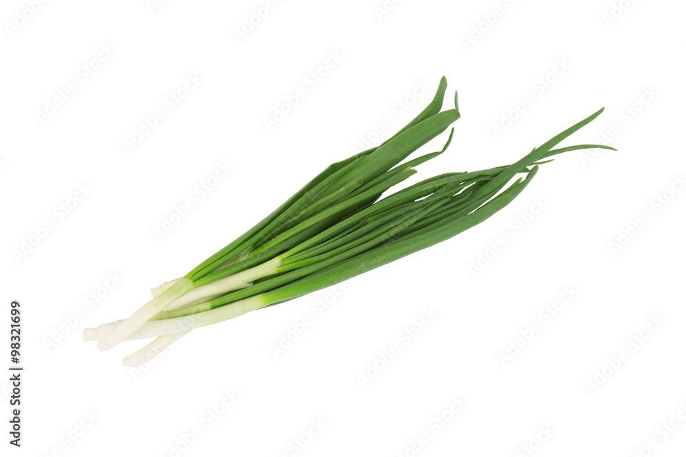 Green onion isolated on a white background. Isolated food series. Green onion isolated on a white background. Isolated food series.