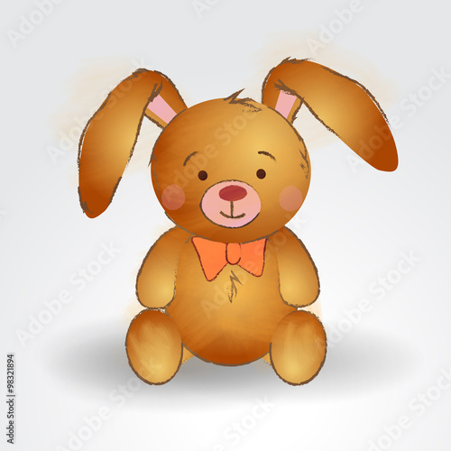 Cute rabbit toy. Hare toy.
