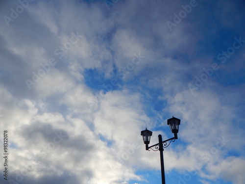 December clouds and street Lamp