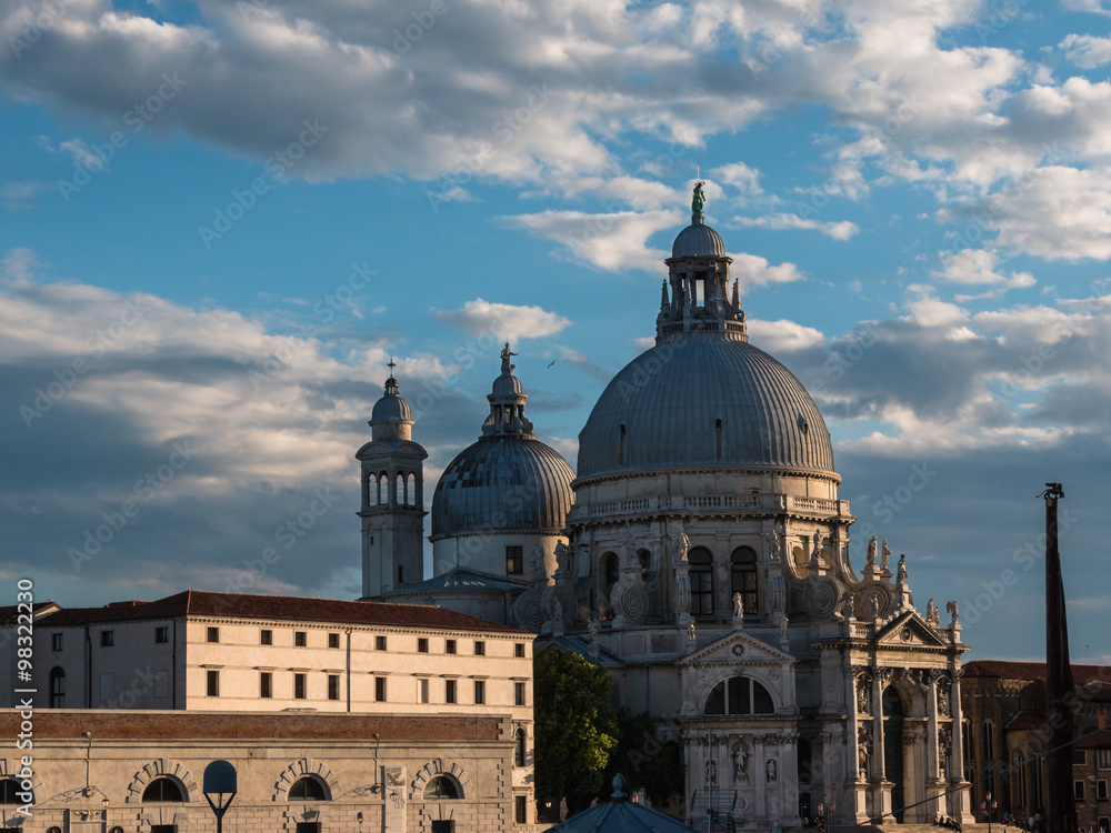 Side View of Santa Maria della Salute Church in Venice, Italy