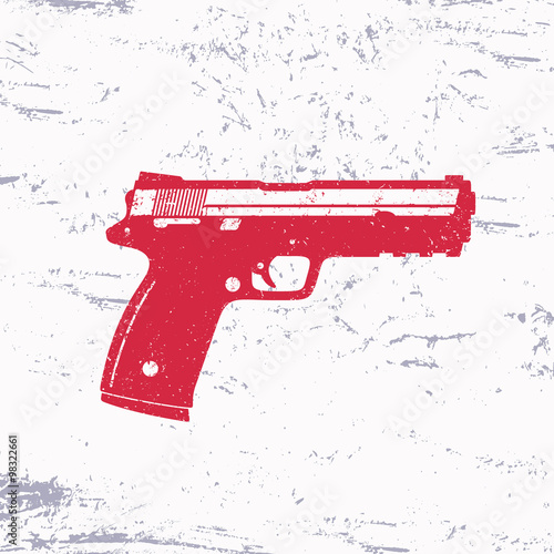 modern pistol, handgun, semi-automatic gun, vector illustration