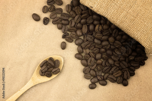 Coffee beans background, Fresh coffee beans. photo