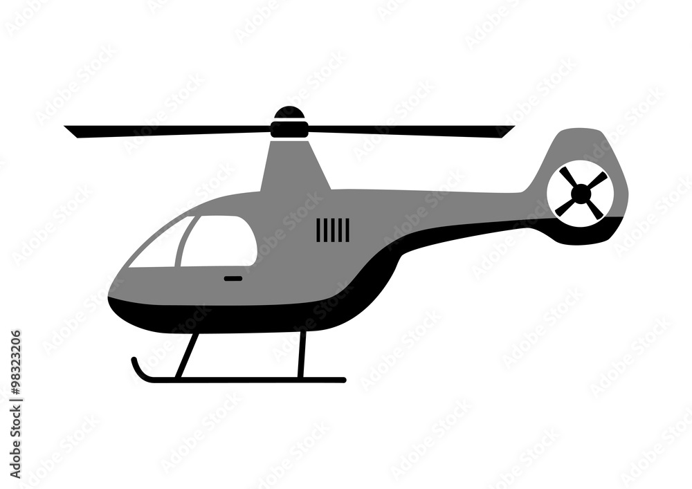 Helicopter icon on white background Helicopter icon on white background