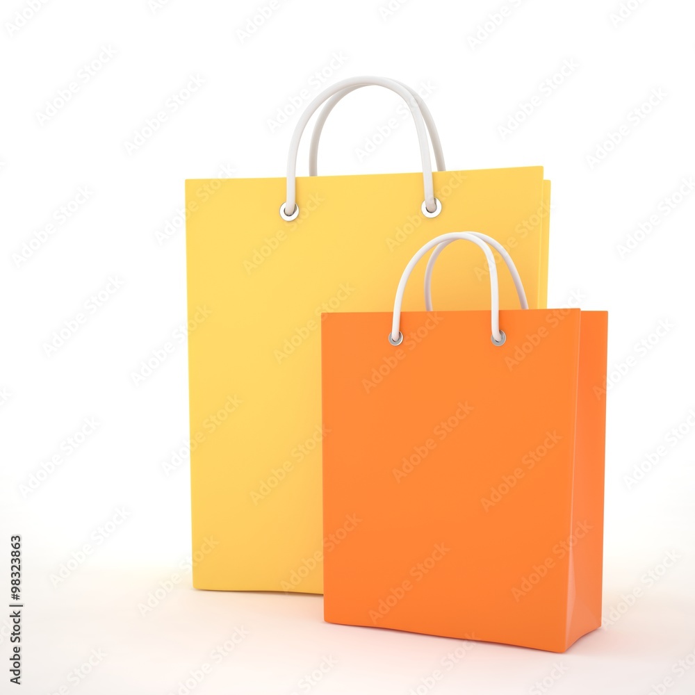 Paper Shopping Bags isolated on white background Paper Shopping Bags isolated on white background