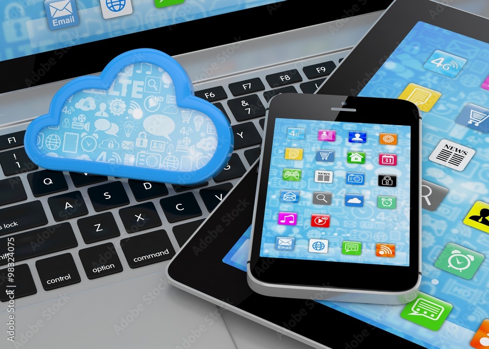 laptop, tablet pc, smart phone and cloud laptop, tablet pc, smart phone and cloud