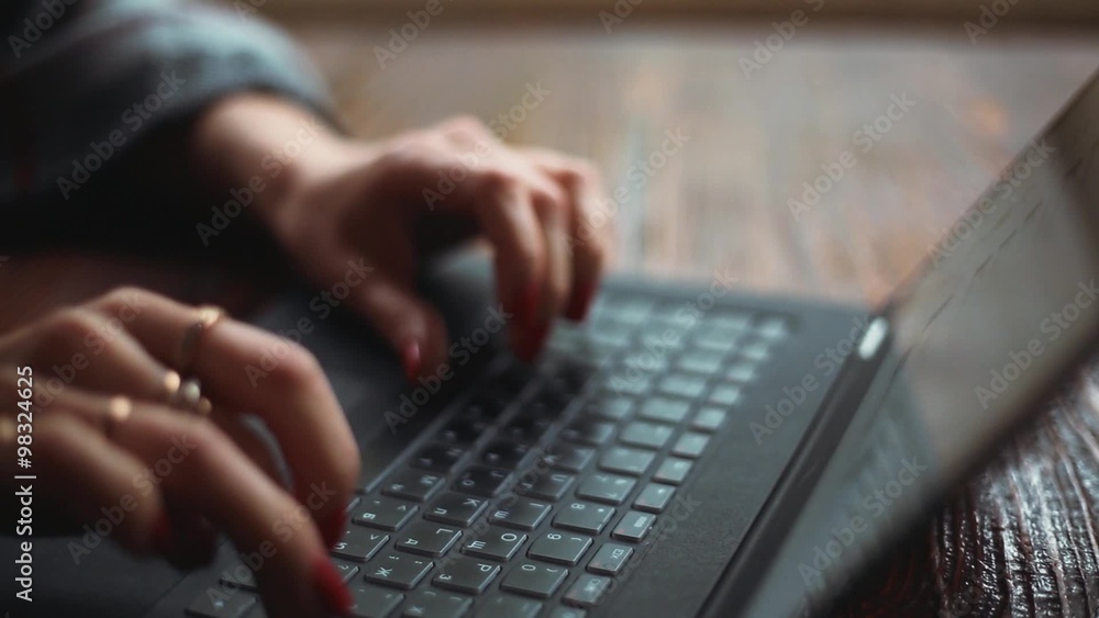 Female hands on keyboard Female hands on keyboard